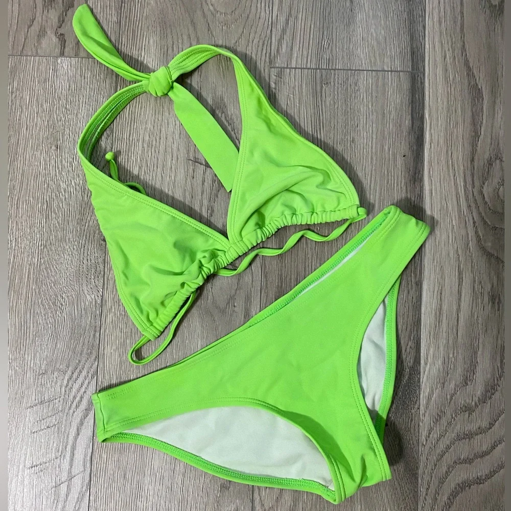 H20h! 2 pc Green Bikini Swim Suit Size S - Picture 1 of 2